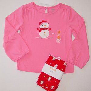 NWT Gymboree 3-6M snowman Top Leggings set outfit